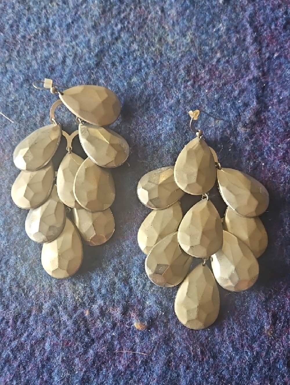 5 For $15 Chunky Teardrop Dangle Earrings - Metallic Gray